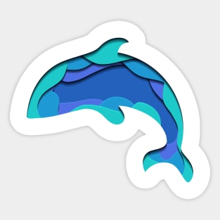 3d dolphin Sticker
